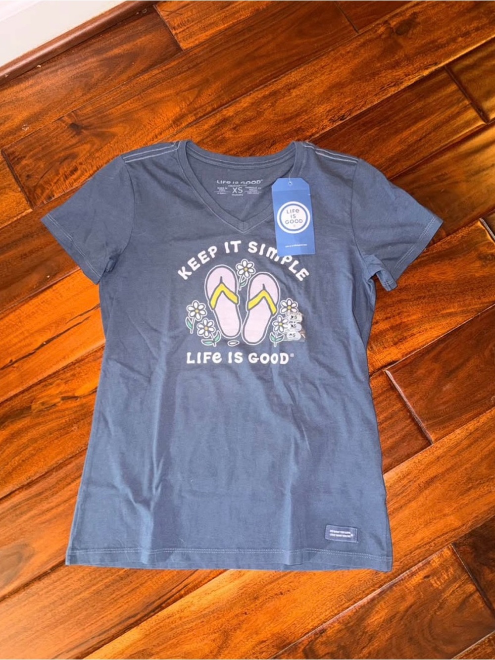 Life is Good Women XS' Keep It Simple Crusher Tee - Navy Blue